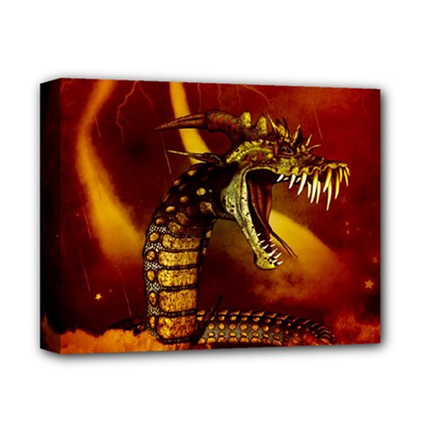 Awesome Dinosaur, Konda In The Night Deluxe Canvas 14  X 11  (stretched) by FantasyWorld7