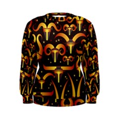 Stylised Horns Black Pattern Women s Sweatshirt by HermanTelo