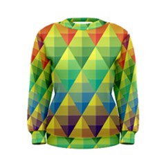 Background Colorful Geometric Triangle Women s Sweatshirt by HermanTelo