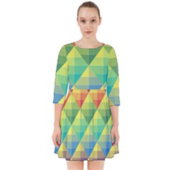 Background Colorful Geometric Triangle Smock Dress by HermanTelo