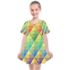 Background Colorful Geometric Triangle Kids  Smock Dress by HermanTelo