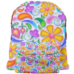 Floral Paisley Background Flower Yellow Giant Full Print Backpack by HermanTelo