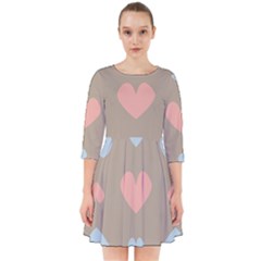 Hearts Heart Love Romantic Brown Smock Dress by HermanTelo