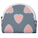Hearts Love Blue Pink Green Horseshoe Style Canvas Pouch View1