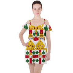 Coat Of Arms Of Anglican Church Of Canada Ruffle Cut Out Chiffon Playsuit by abbeyz71