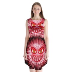 Monster Red Eyes Aggressive Fangs Sleeveless Chiffon Dress   by HermanTelo