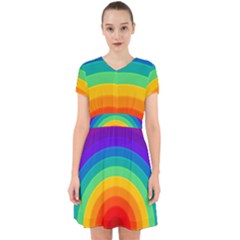 Rainbow Background Colorful Adorable In Chiffon Dress by HermanTelo
