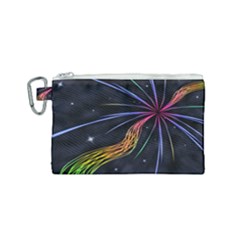 Stars Space Firework Burst Light Canvas Cosmetic Bag (small) by HermanTelo