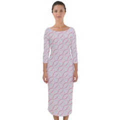 Wallpaper Abstract Pattern Graphic Quarter Sleeve Midi Bodycon Dress by HermanTelo