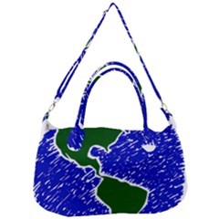Globe Drawing Earth Ocean Removal Strap Handbag by HermanTelo