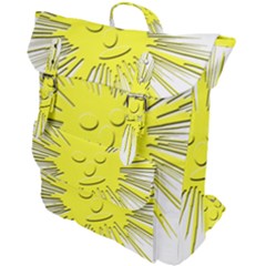 Smilie Sun Emoticon Yellow Cheeky Buckle Up Backpack by HermanTelo