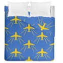 Aircraft Texture Blue Yellow Duvet Cover Double Side (Queen Size) View1