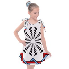 Star Illusion Mandala Kids  Tie Up Tunic Dress by HermanTelo
