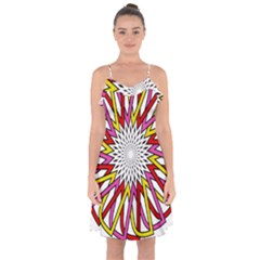 Sun Abstract Mandala Ruffle Detail Chiffon Dress by HermanTelo