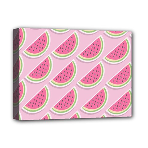 Melons Pattern Food Fruits Melon Deluxe Canvas 16  X 12  (stretched)  by Pakrebo