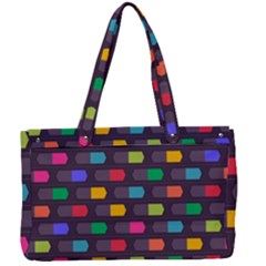 Background Colorful Geometric Canvas Work Bag by HermanTelo
