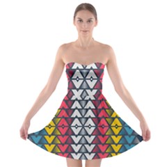 Background Colorful Geometric Unique Strapless Bra Top Dress by HermanTelo