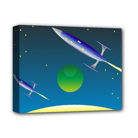 Rocket Spaceship Space Deluxe Canvas 14  X 11  (stretched) by HermanTelo