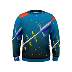 Rocket Spaceship Space Galaxy Kids  Sweatshirt by HermanTelo