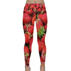 Strawberries Lightweight Velour Classic Yoga Leggings by TheAmericanDream