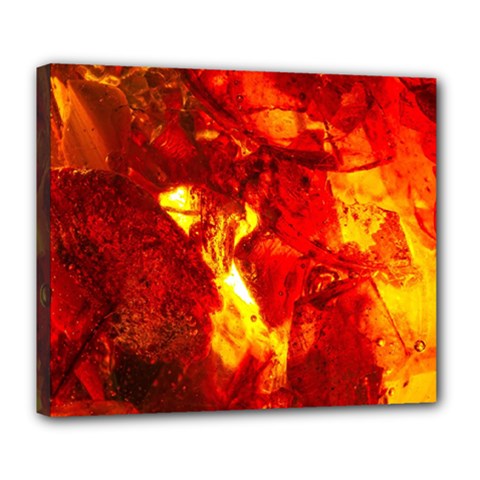 Bernstein Burning Stone Gem Deluxe Canvas 24  X 20  (stretched) by Pakrebo