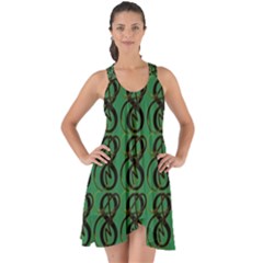 Abstract Pattern Graphic Lines Show Some Back Chiffon Dress by HermanTelo
