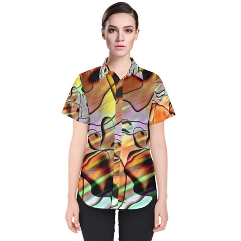 Abstract Transparent Drawing Women s Short Sleeve Shirt by HermanTelo