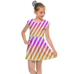 Abstract Lines Mockup Oblique Kids  Cap Sleeve Dress by HermanTelo