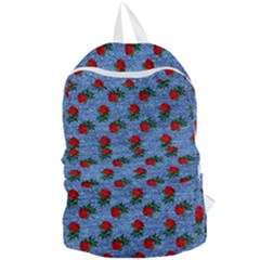 Blue Denim And Roses Foldable Lightweight Backpack by snowwhitegirl