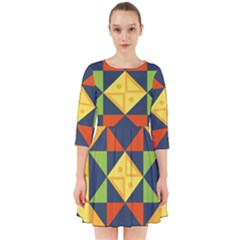 Background Geometric Color Plaid Smock Dress by Mariart
