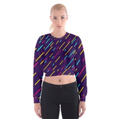 Background Lines Forms Cropped Sweatshirt by HermanTelo