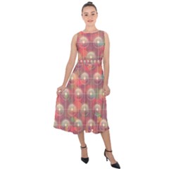 Colorful Background Abstract Midi Tie-back Chiffon Dress by HermanTelo