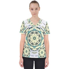 Circle Vector Background Abstract Women s V-neck Scrub Top by HermanTelo