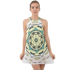 Circle Vector Background Abstract Halter Tie Back Chiffon Dress by HermanTelo