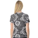 Floral Pattern V-Neck Sport Mesh Tee View2