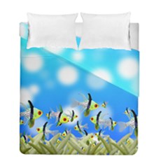 Fish Underwater Sea World Duvet Cover Double Side (full/ Double Size) by HermanTelo
