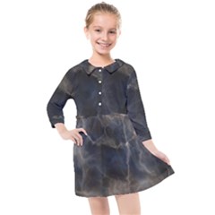 Marble Surface Texture Stone Kids  Quarter Sleeve Shirt Dress by HermanTelo