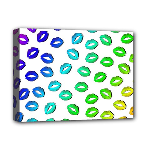 Kiss Mouth Lips Colors Deluxe Canvas 16  X 12  (stretched)  by HermanTelo
