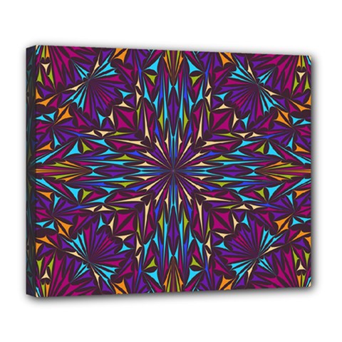 Kaleidoscope Triangle Curved Deluxe Canvas 24  X 20  (stretched) by HermanTelo