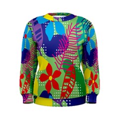 Pattern Leaf Polka Floral Women s Sweatshirt by HermanTelo