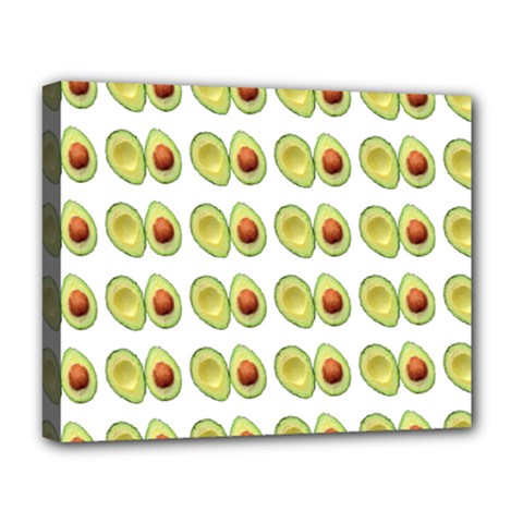 Pattern Avocado Green Fruit Deluxe Canvas 20  X 16  (stretched) by HermanTelo