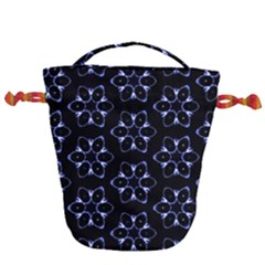 Purple Circle Wallpaper Drawstring Bucket Bag by HermanTelo