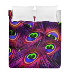 Peacock Feathers Color Plumage Duvet Cover Double Side (full/ Double Size) by HermanTelo