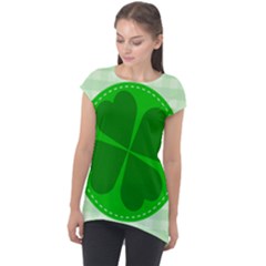 Shamrock Luck Day Cap Sleeve High Low Top by HermanTelo