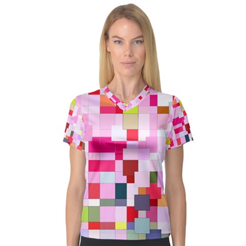 The Framework Paintings Square V-neck Sport Mesh Tee by Sapixe