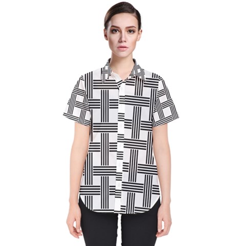 Seamless Stripe Pattern Lines Women s Short Sleeve Shirt by Sapixe