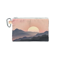 Sunset Sky Sun Graphics Canvas Cosmetic Bag (small) by HermanTelo