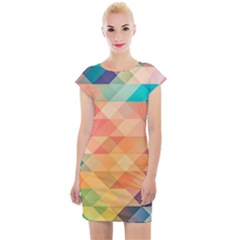 Texture Triangle Cap Sleeve Bodycon Dress by HermanTelo