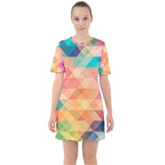 Texture Triangle Sixties Short Sleeve Mini Dress by HermanTelo