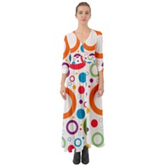 Wallpaper Circle Button Up Boho Maxi Dress by HermanTelo
